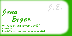 jeno erger business card